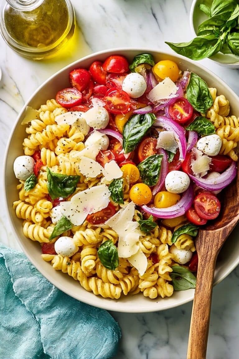 Caprese Pasta Salad with Fresh Tomatoes Recipe