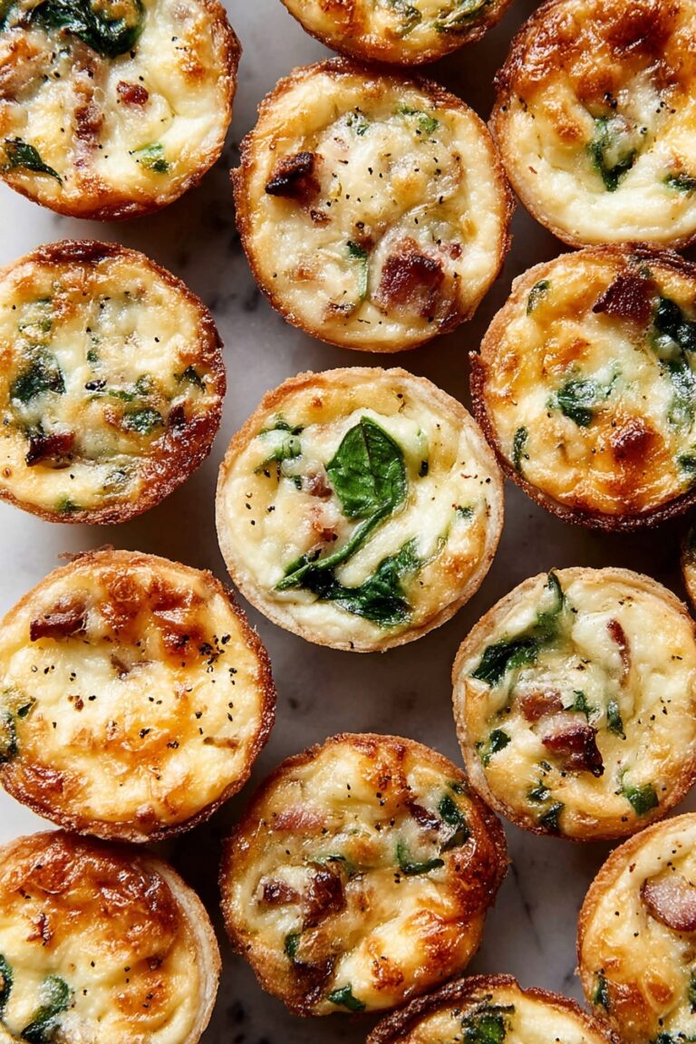 Mini Quiche Bites with Flaky Pie Crust Recipe