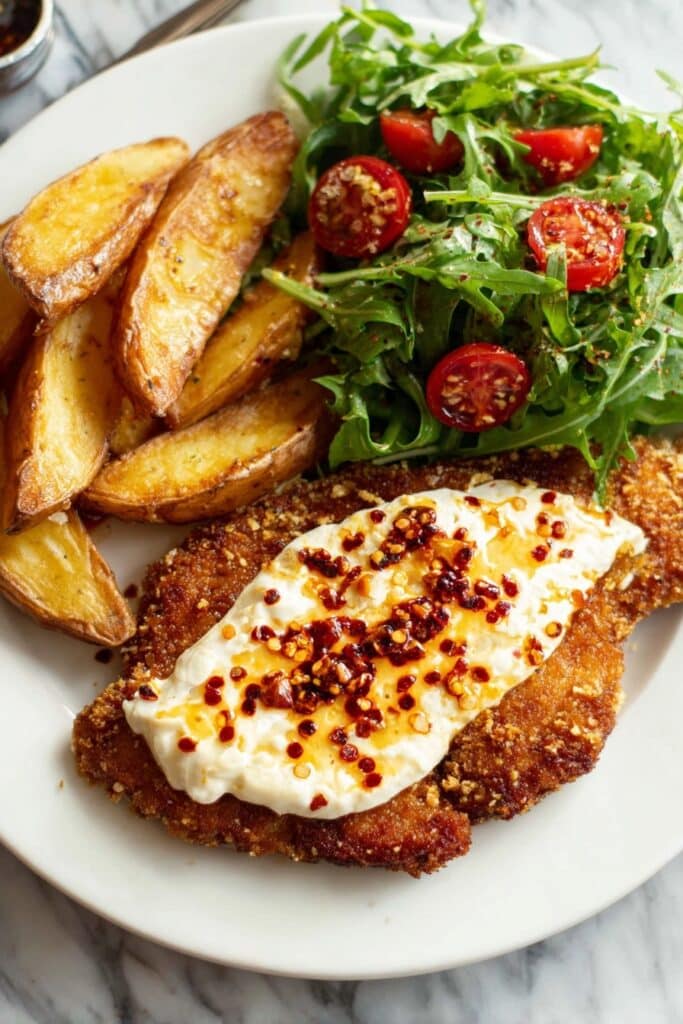 Crispy Chicken with Hot Honey and Feta Recipe