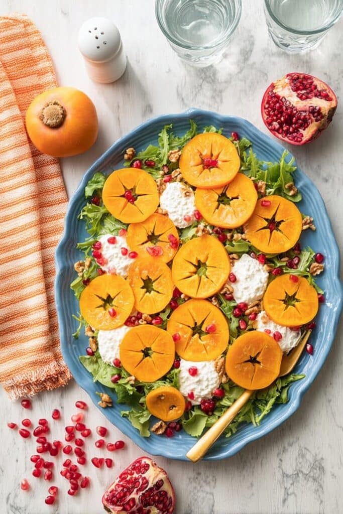 Persimmon Burrata Salad with Balsamic Dressing Recipe