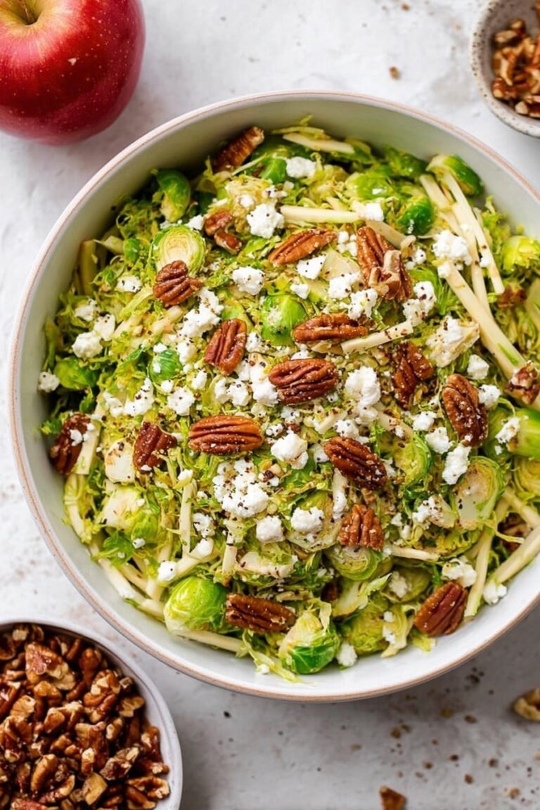 Fall Brussels Sprout Salad with Apples and Blue Cheese Recipe