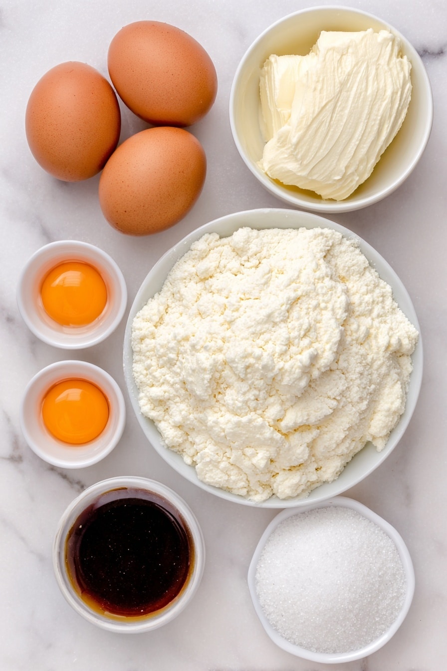 Flat lay of a soft mound of unsalted butter, two smooth whole brown eggs, two golden egg yolks in a small white ceramic bowl, a small white ceramic bowl filled with granulated sugar, a small white ceramic bowl with clear vanilla extract, a small white ceramic bowl with clear almond extract, a small white ceramic bowl of all-purpose flour, a small white ceramic bowl of fine salt, and a small white ceramic bowl of baking powder, all arranged in perfect symmetry, placed on a clean white marble surface, soft natural light, photo taken with an iPhone, professional food photography style, fresh ingredients, white ceramic bowls, no bottles, no duplicates, no utensils, no packaging --ar 2:3 --v 7 --p m7354615311229779997 - Ugly Christmas Sweater Cookies, Christmas cookie decorating ideas, holiday baking recipes, festive holiday cookies, simple Christmas cookies