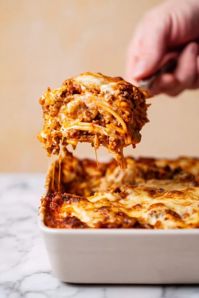 Baked Spaghetti with Sausage and Cheese Recipe