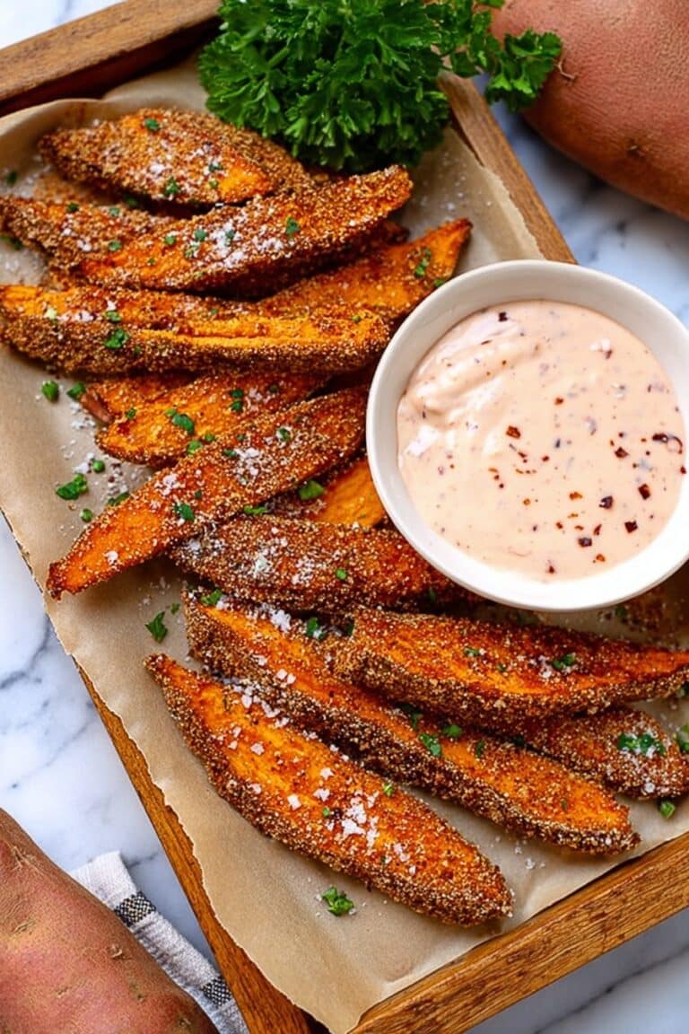Garlic Parmesan Sweet Potato Wedges Recipe