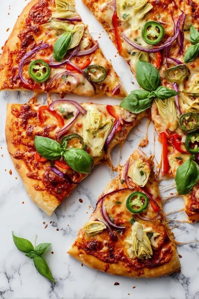 Vegetarian Pizza with Roasted Red Peppers Recipe