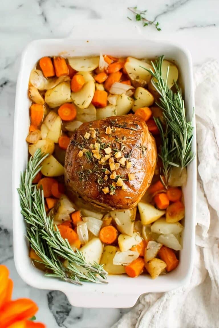 Vegan Tofurky Roast with Roasted Vegetables Recipe