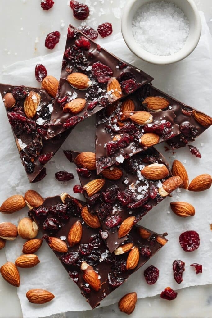 Easy Chocolate Bark Recipe with Nuts and Dried Fruit Recipe
