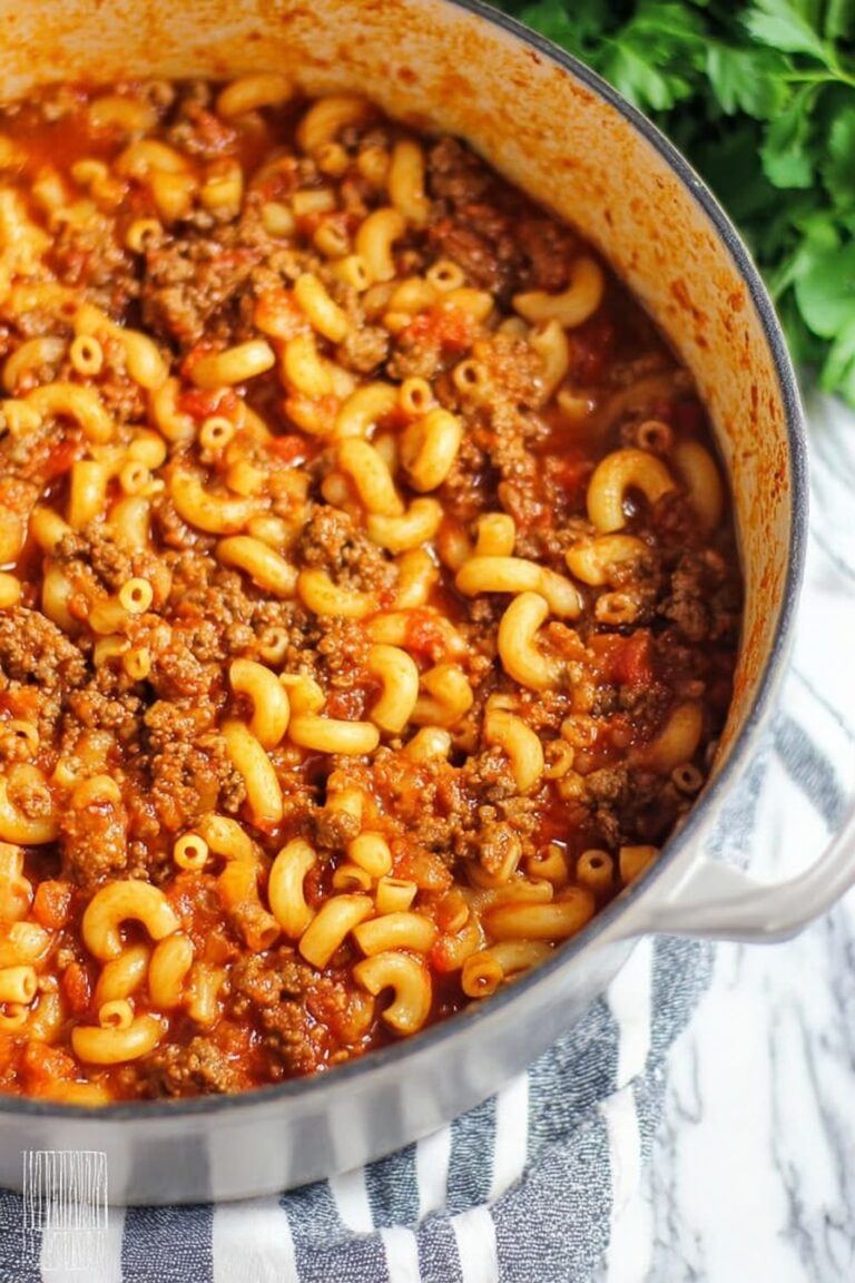 Easy American Chop Suey with Ground Beef and Pasta Recipe