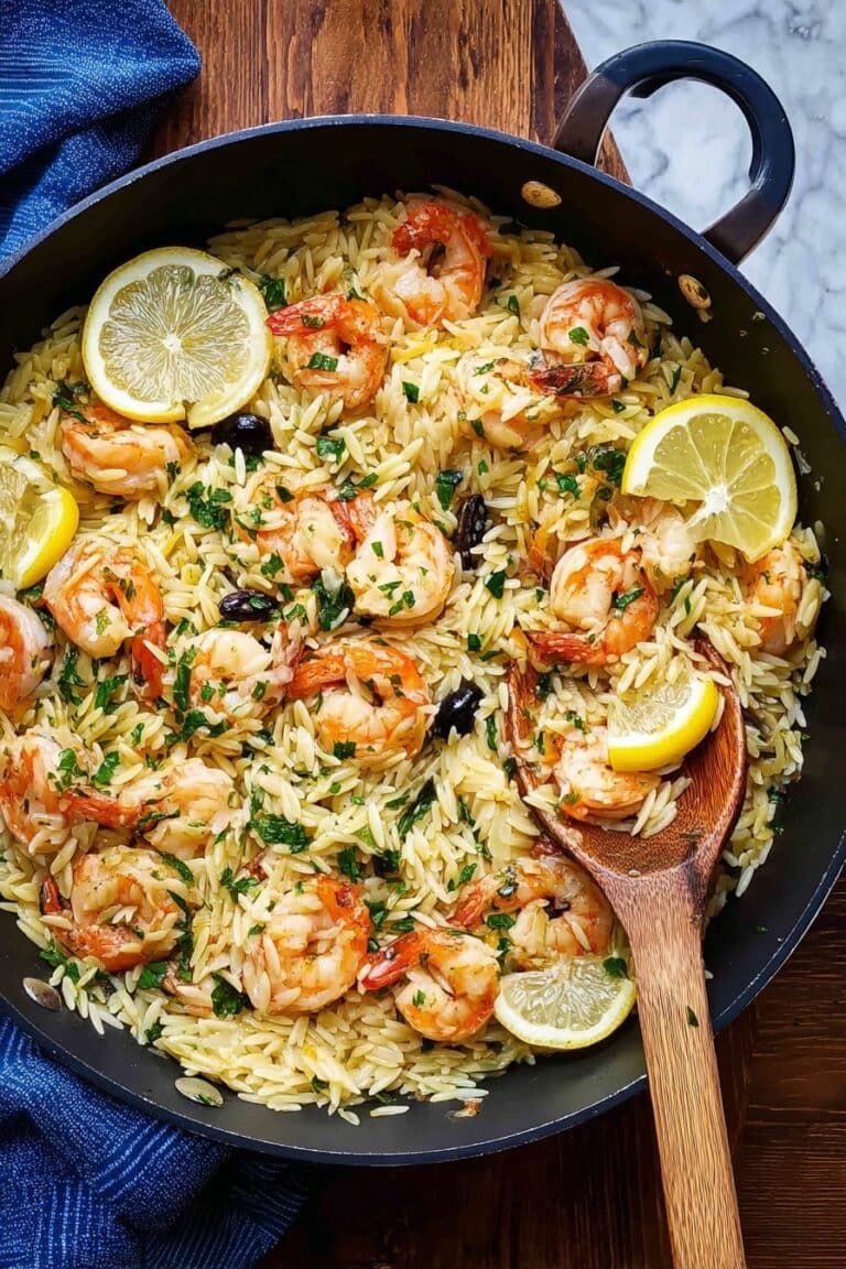 Shrimp and Feta Orzo Skillet Recipe