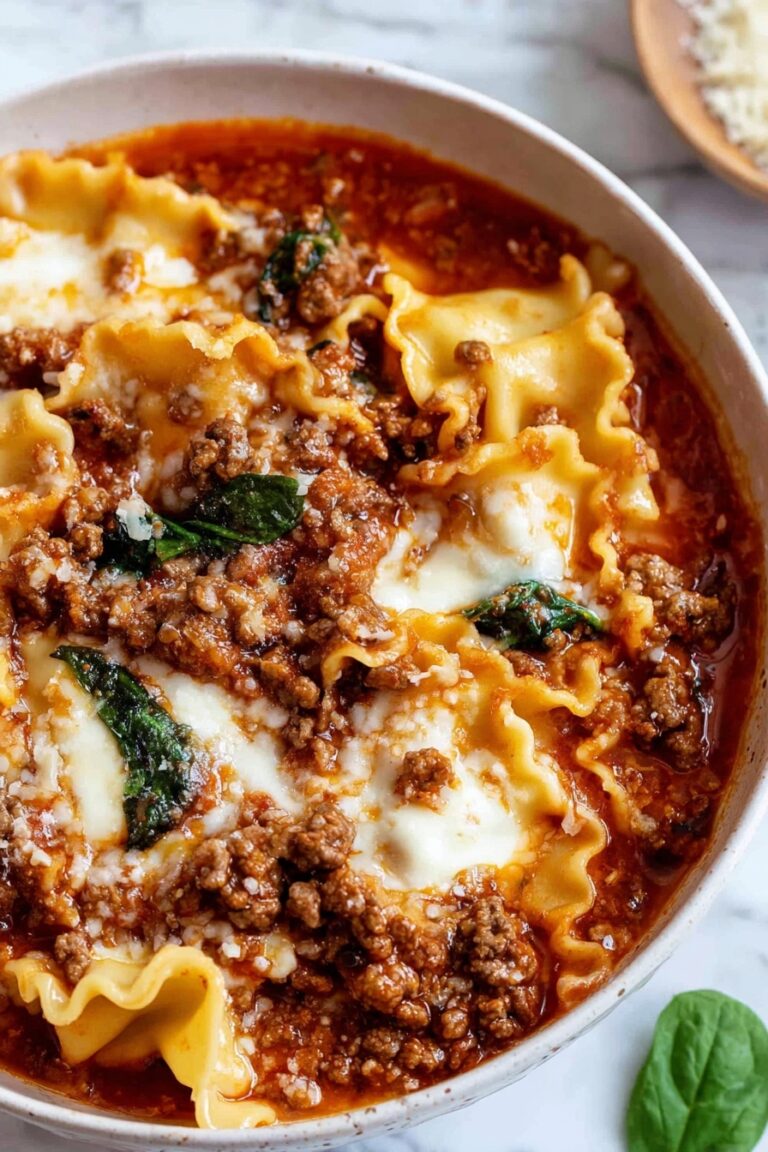 One Pot Lasagna Soup with Spinach Recipe