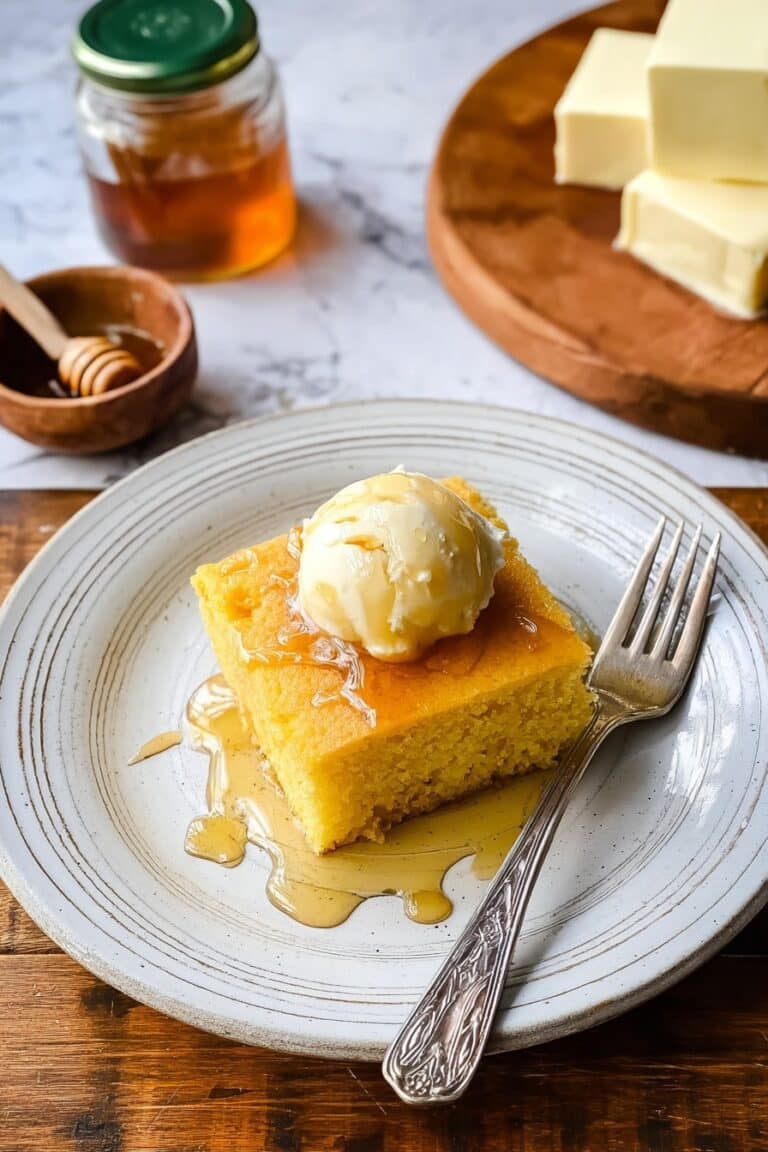 Moist Cornbread with Honey and Butter Recipe