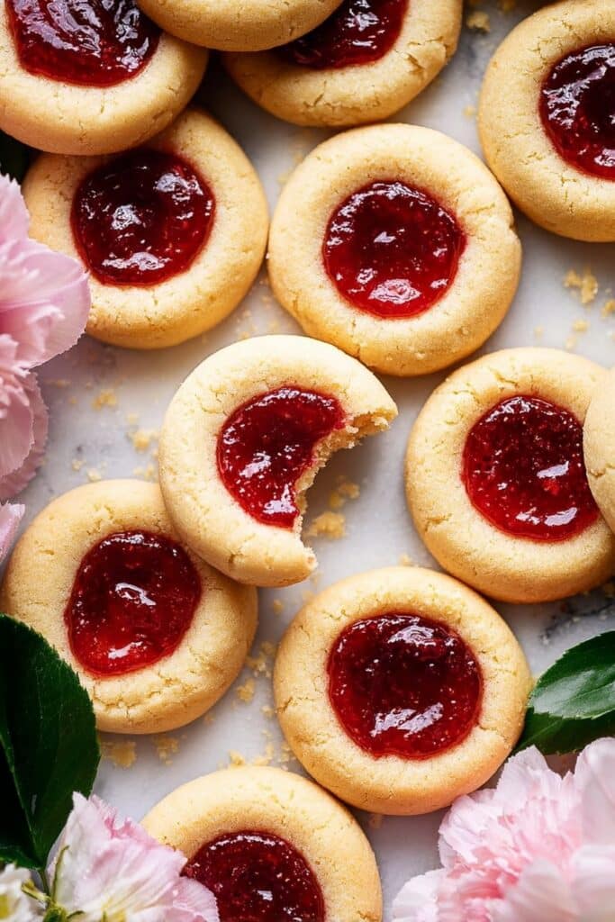Jam Drop Cookies with Strawberry Filling Recipe