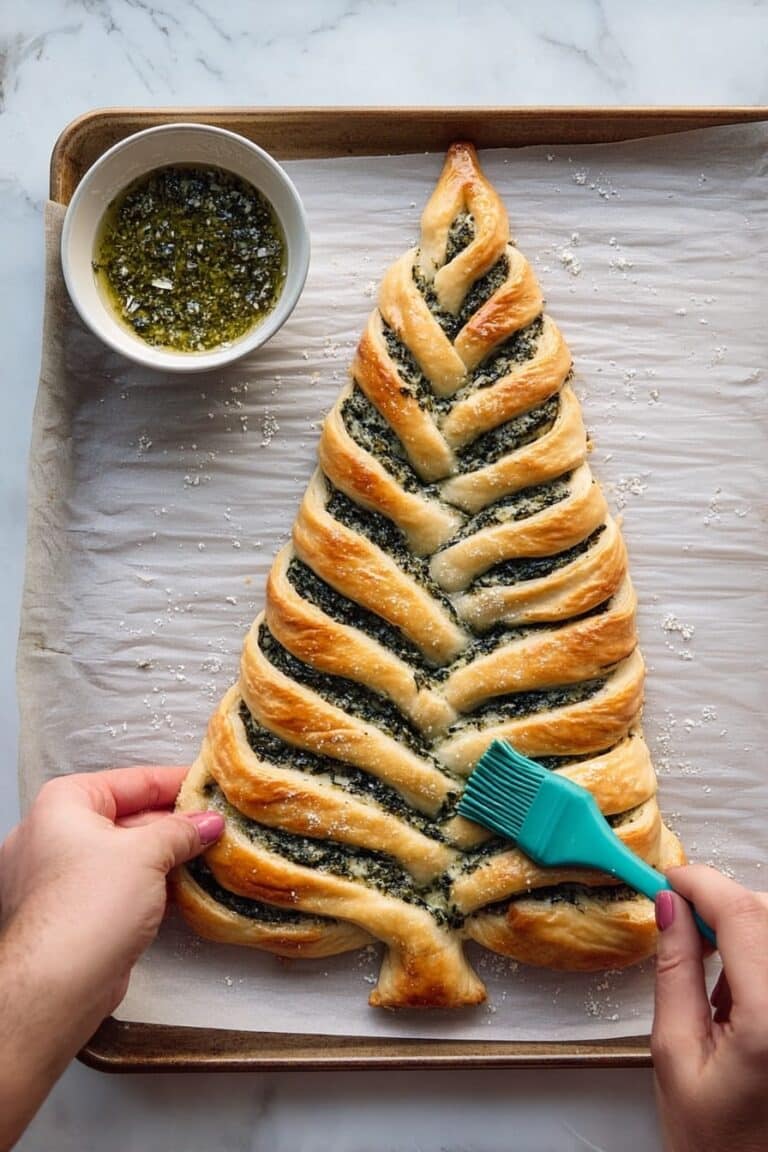 Christmas Tree Spinach Dip Breadsticks Recipe