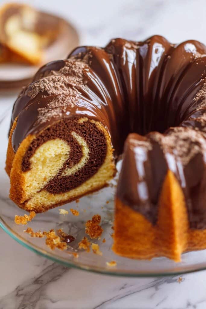 Delicious Marble Cake with Rum and Lemon Recipe