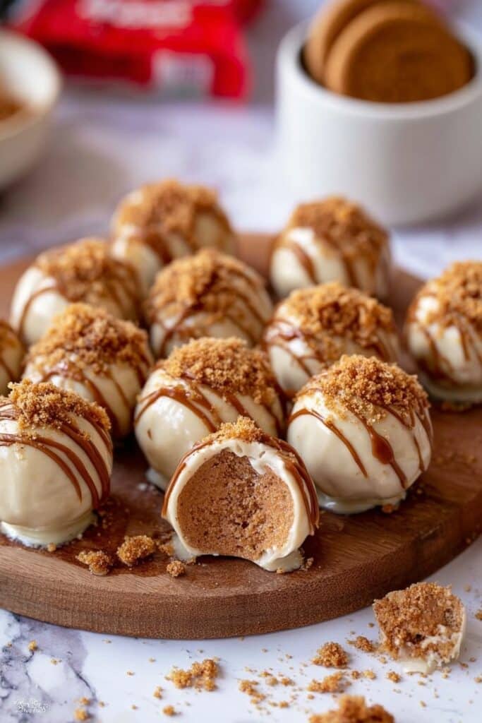 Biscoff Truffles with White Chocolate Coating Recipe