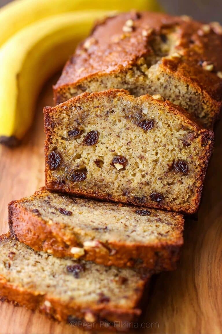 Moist Banana Bread with Walnuts and Raisins Recipe