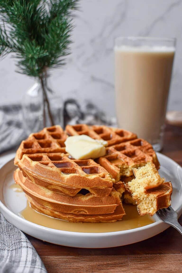 Eggnog Waffles with Nutmeg Recipe