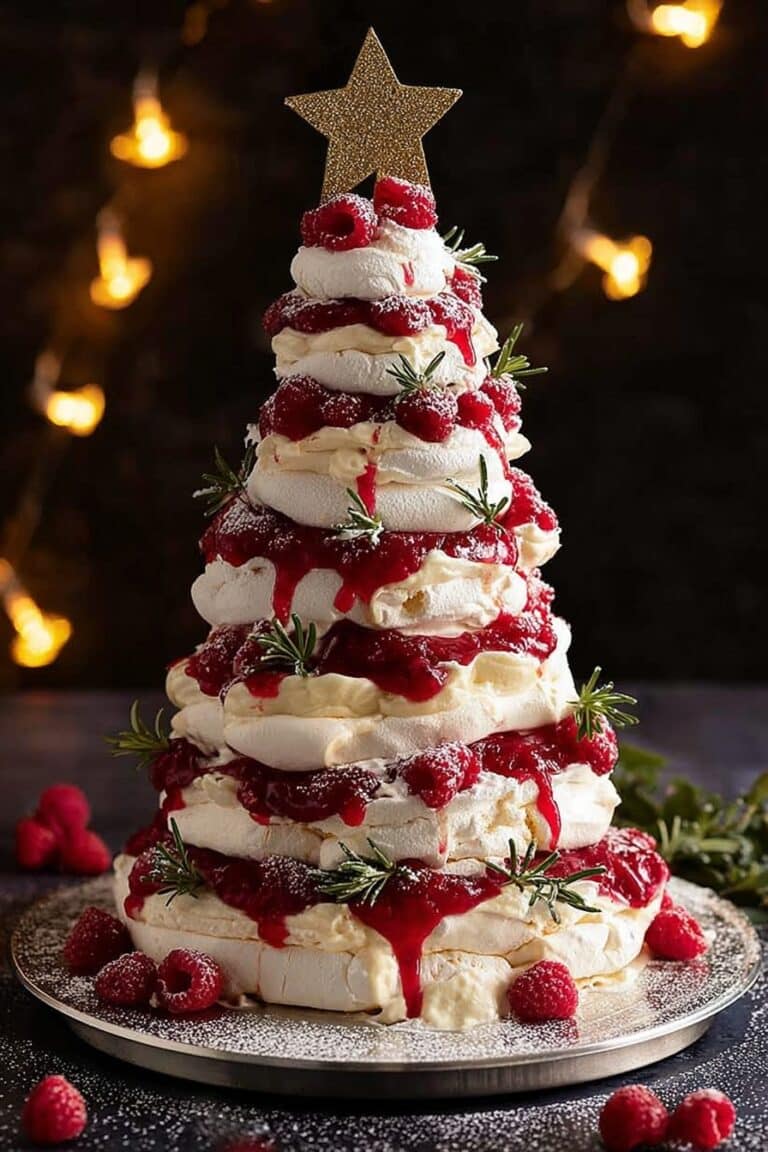 Festive Raspberry Pavlova Tree Recipe
