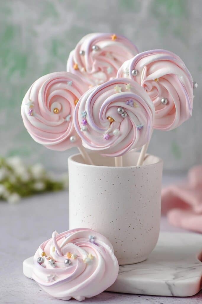 Colorful Meringue Lollipops Recipe