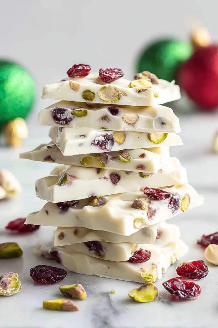 Cranberry Pistachio White Chocolate Bark Recipe