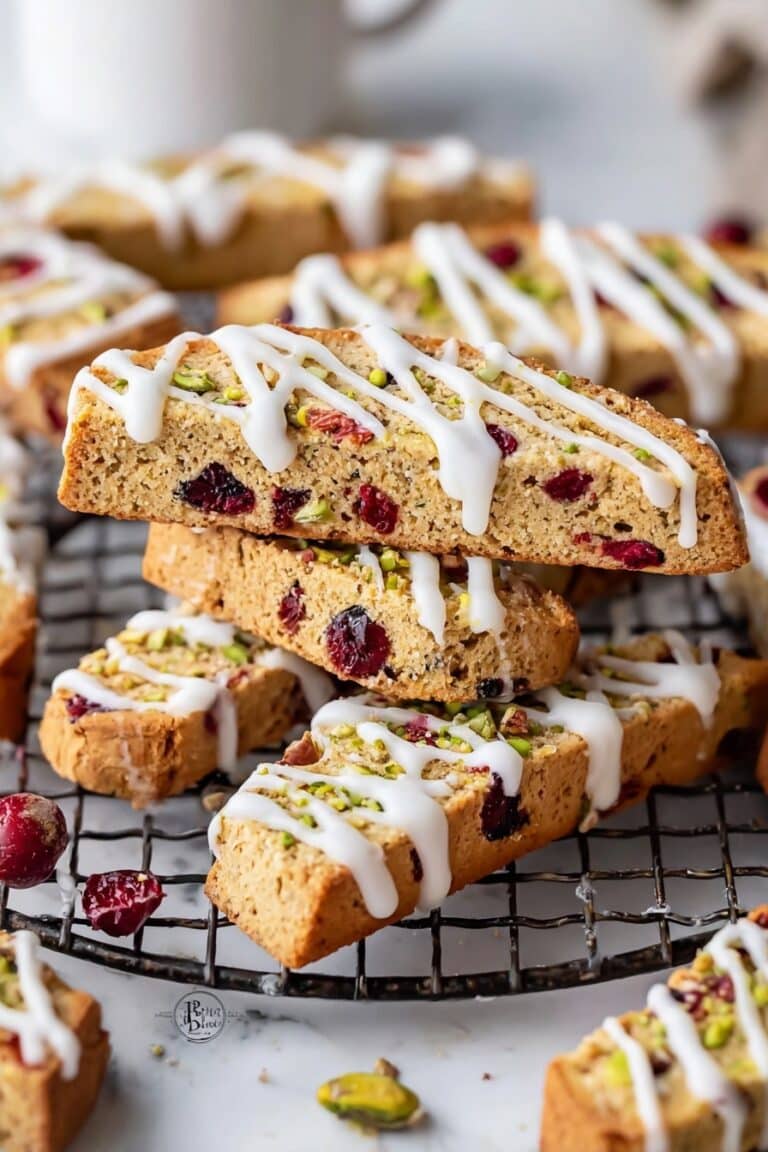 Cranberry Pistachio Biscotti with White Chocolate Recipe