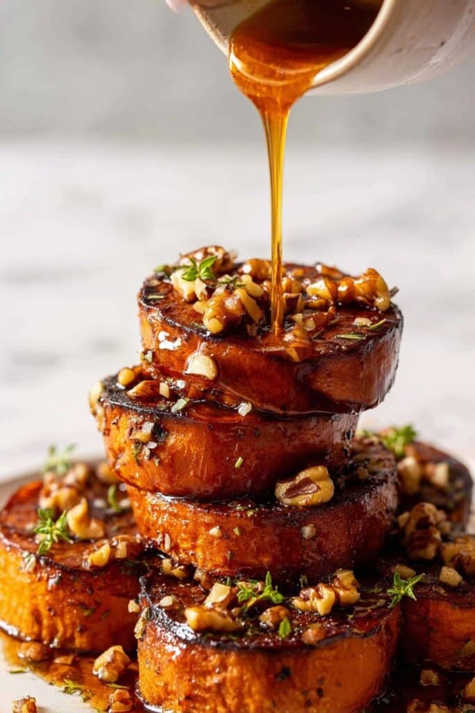 Slow-Roasted Sweet Potatoes with Maple Pecans Recipe