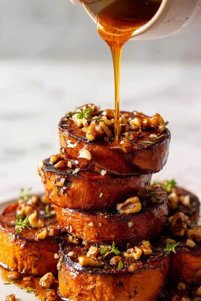 Slow-Roasted Sweet Potatoes with Maple Pecans Recipe