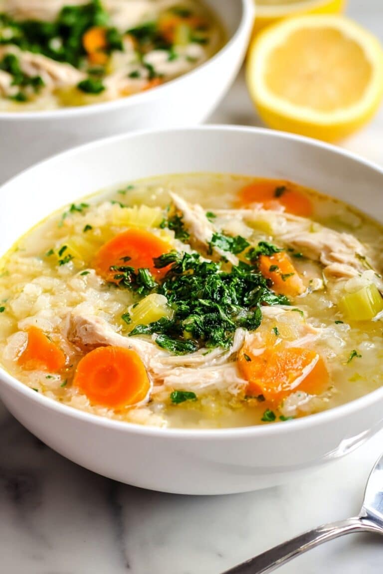 Turkey Rice Soup with Lemon and Parsley Recipe