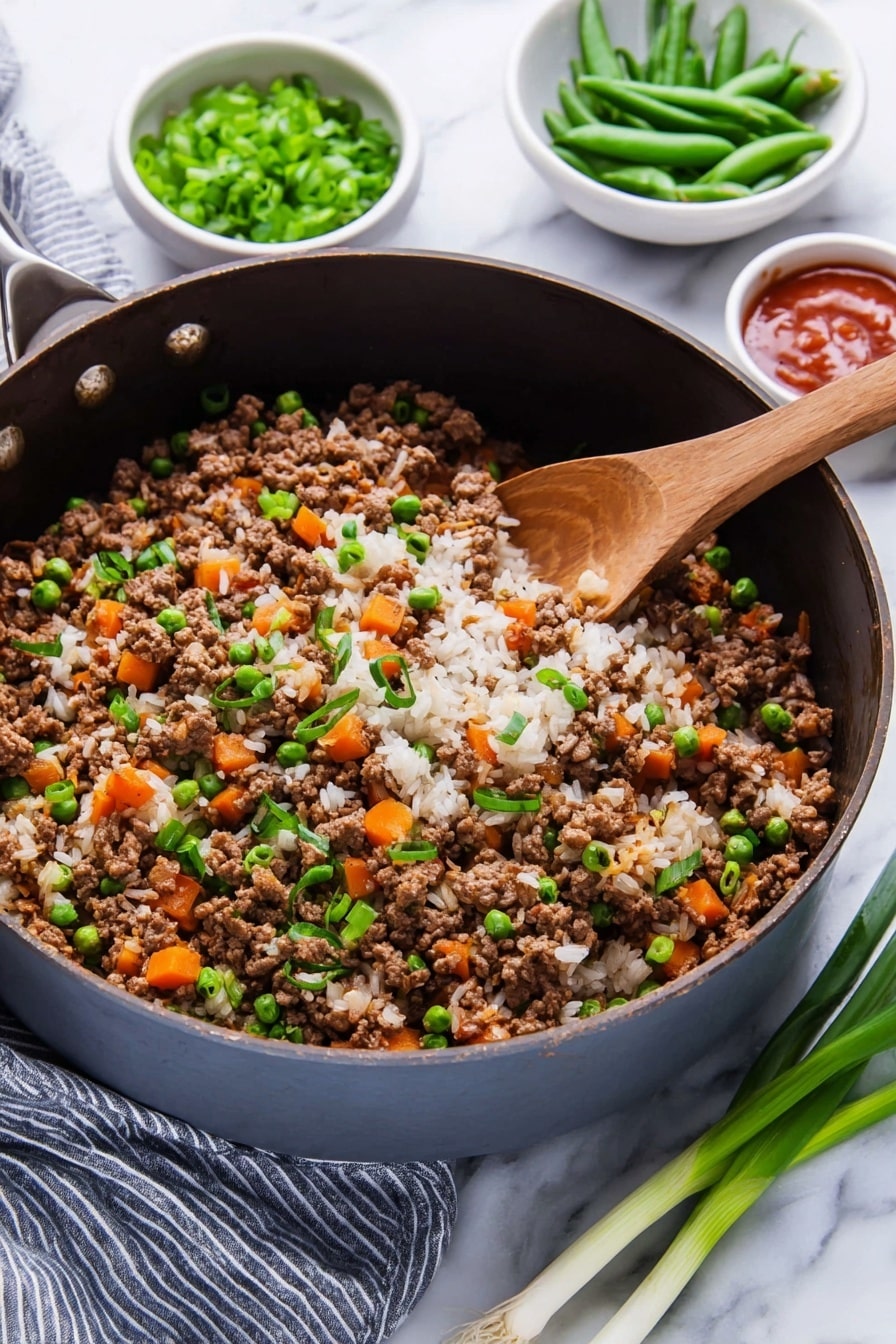 Skillet BBQ Beef and Rice Dinner Recipe