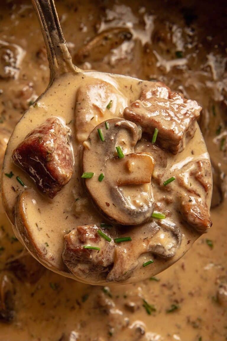 Creamy Slow Cooker Beef Stroganoff Recipe