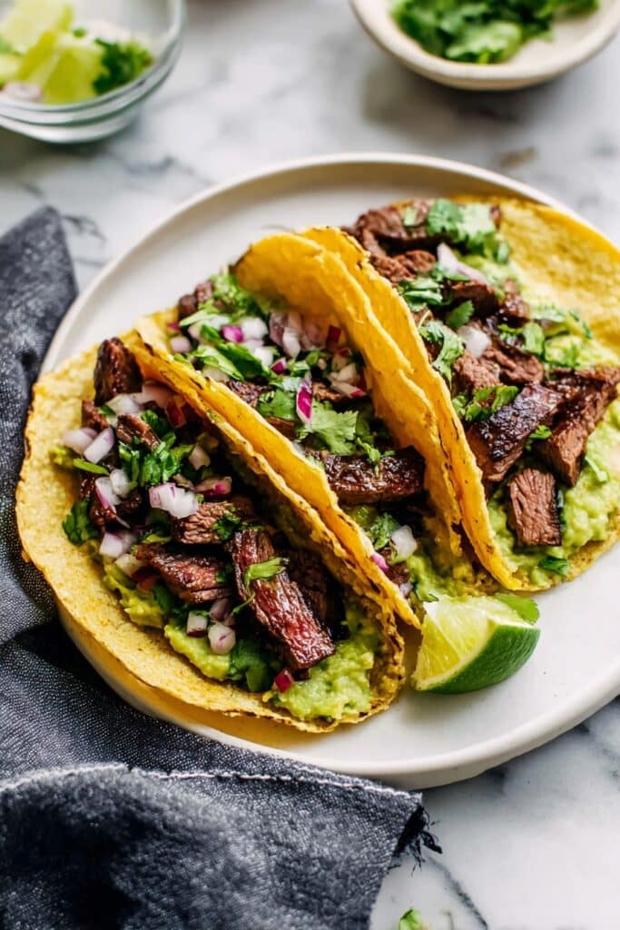 Marinated Mojo Steak Tacos with Quick Guac Recipe
