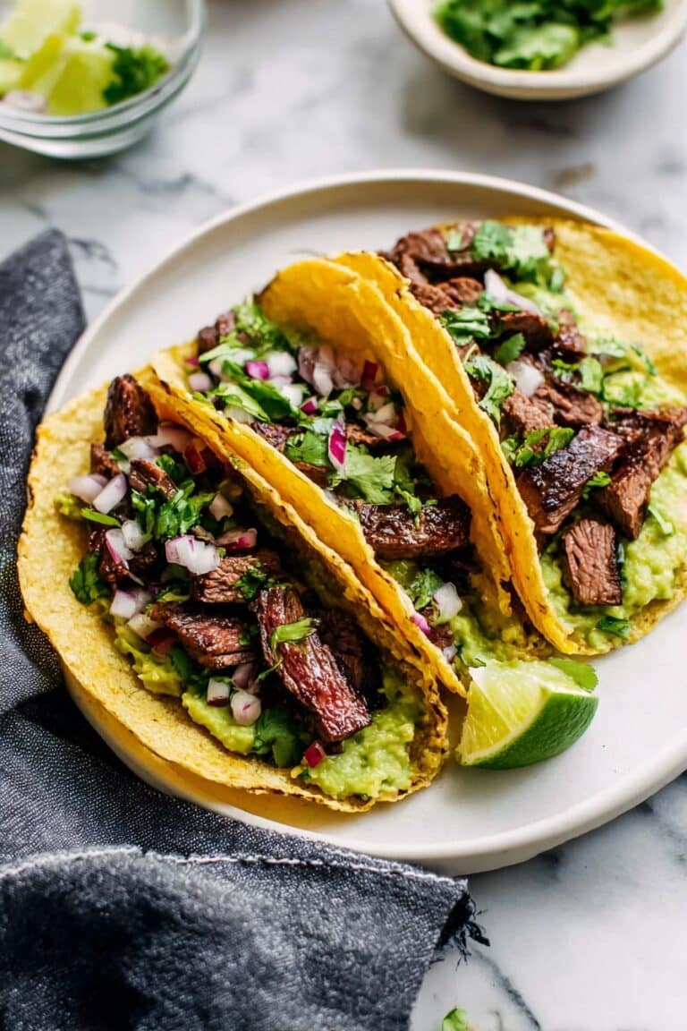 Marinated Mojo Steak Tacos with Quick Guac Recipe