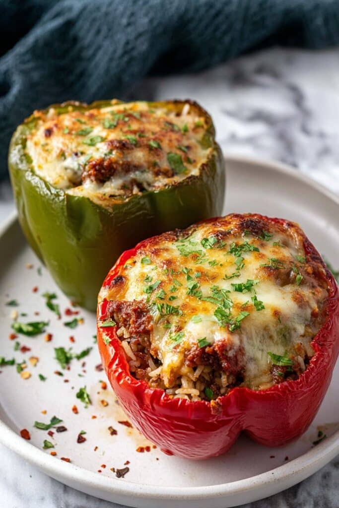 Easy Stuffed Bell Peppers with Beef and Cheese Recipe