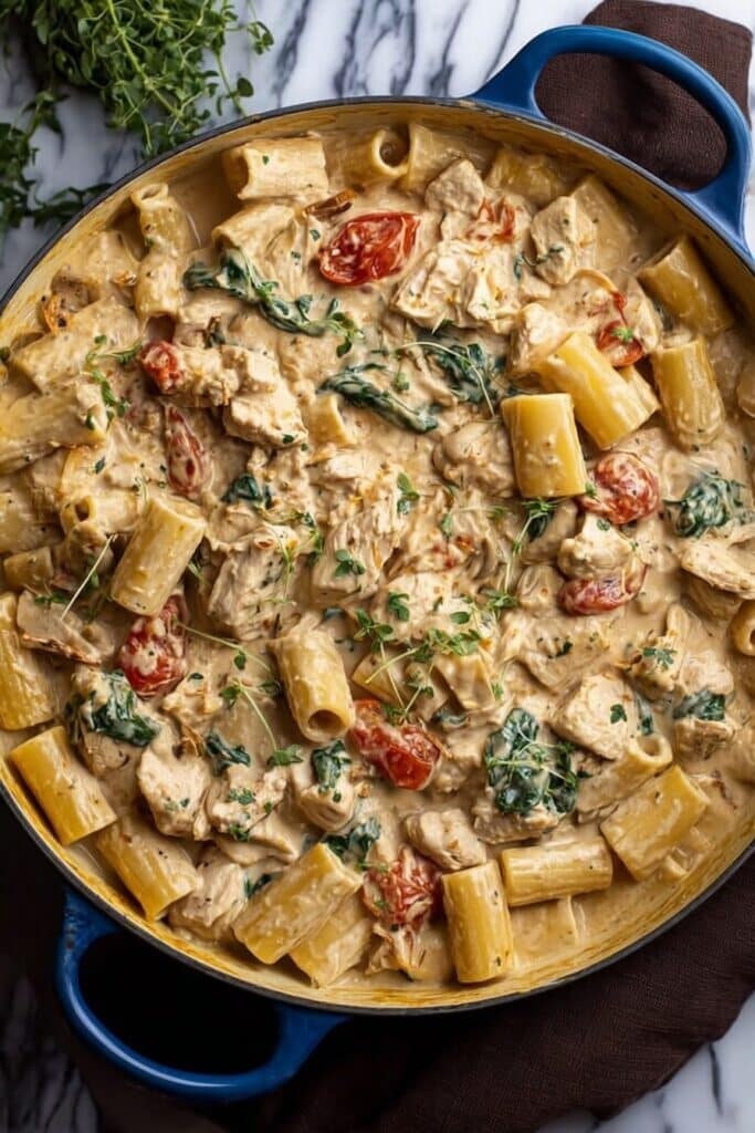 Tuscan Chicken Pasta with Creamy Sauce Recipe