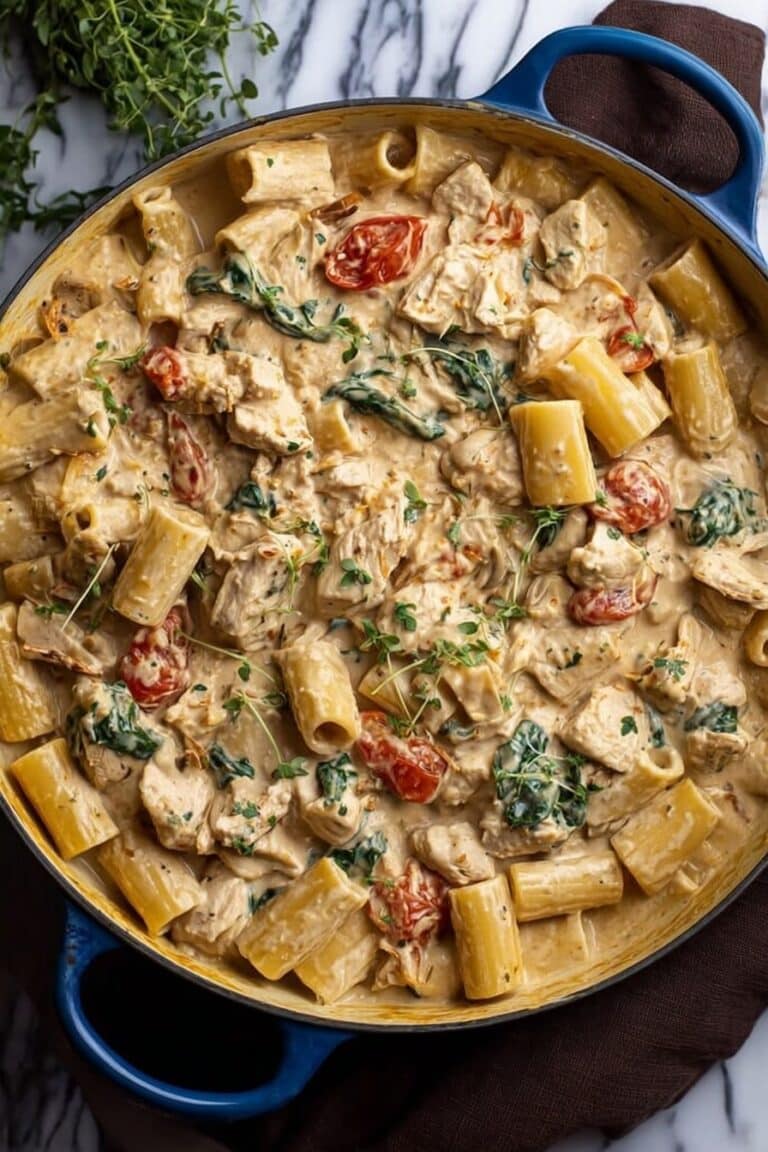 Tuscan Chicken Pasta with Creamy Sauce Recipe