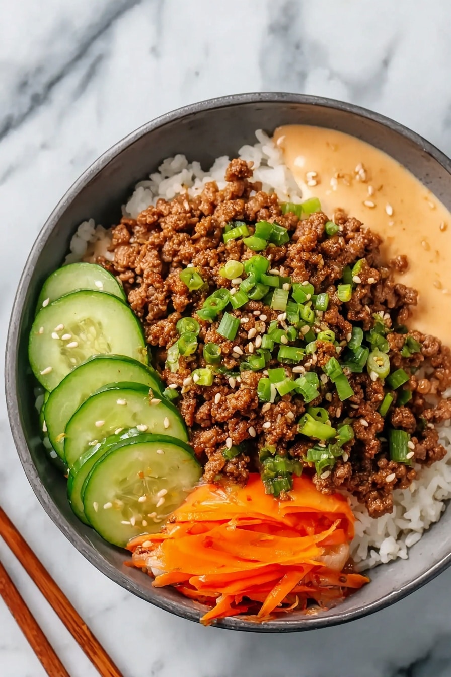 Korean Beef Rice Bowls with Gochujang Mayo Recipe