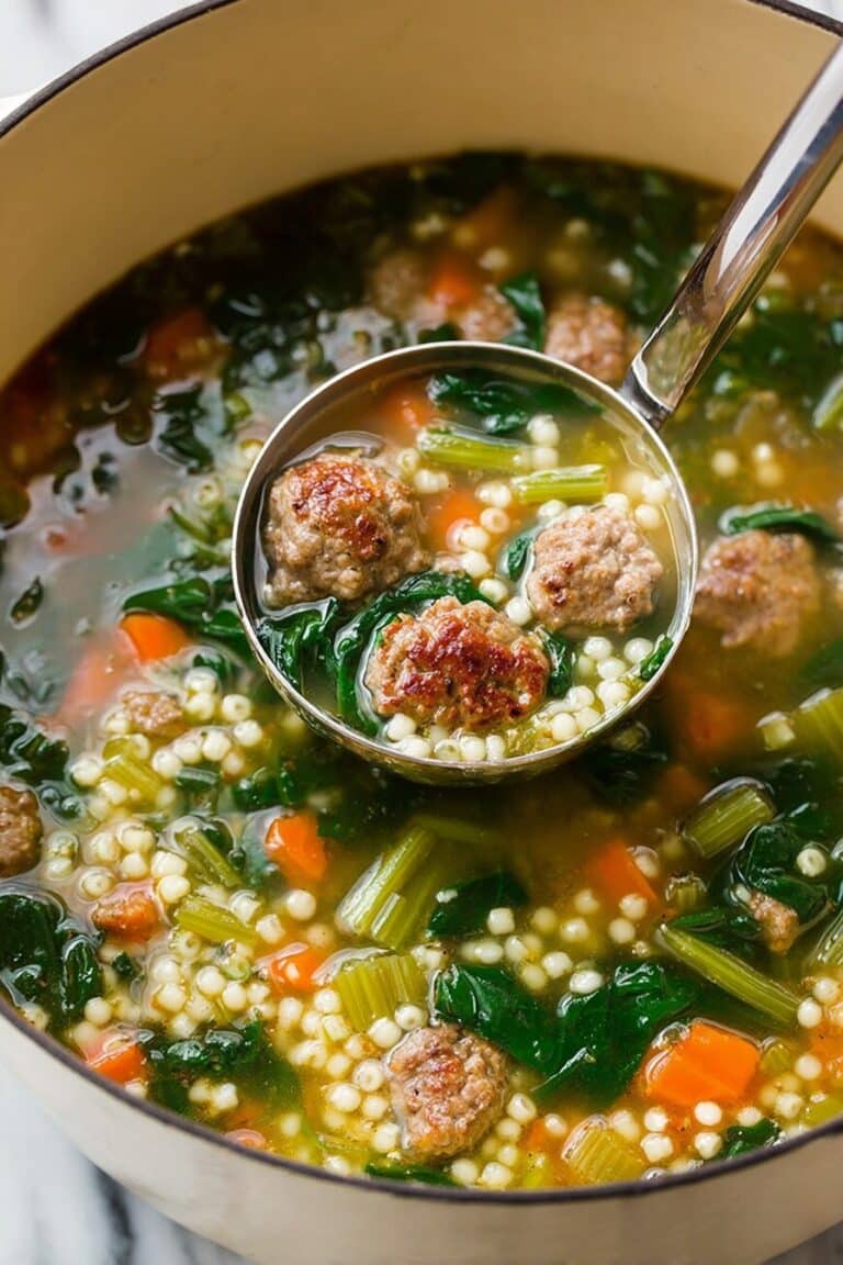 Authentic Italian Wedding Soup with Mini Meatballs Recipe