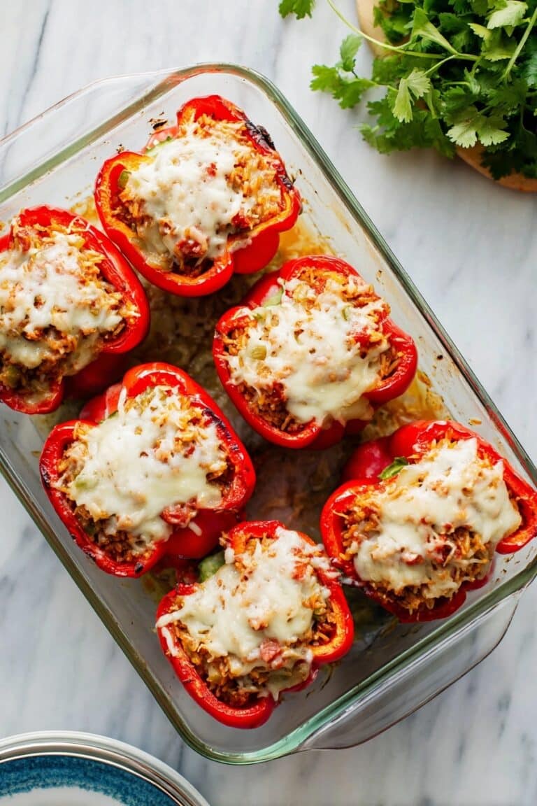 Vegetarian Stuffed Peppers with Rice and Beans Recipe