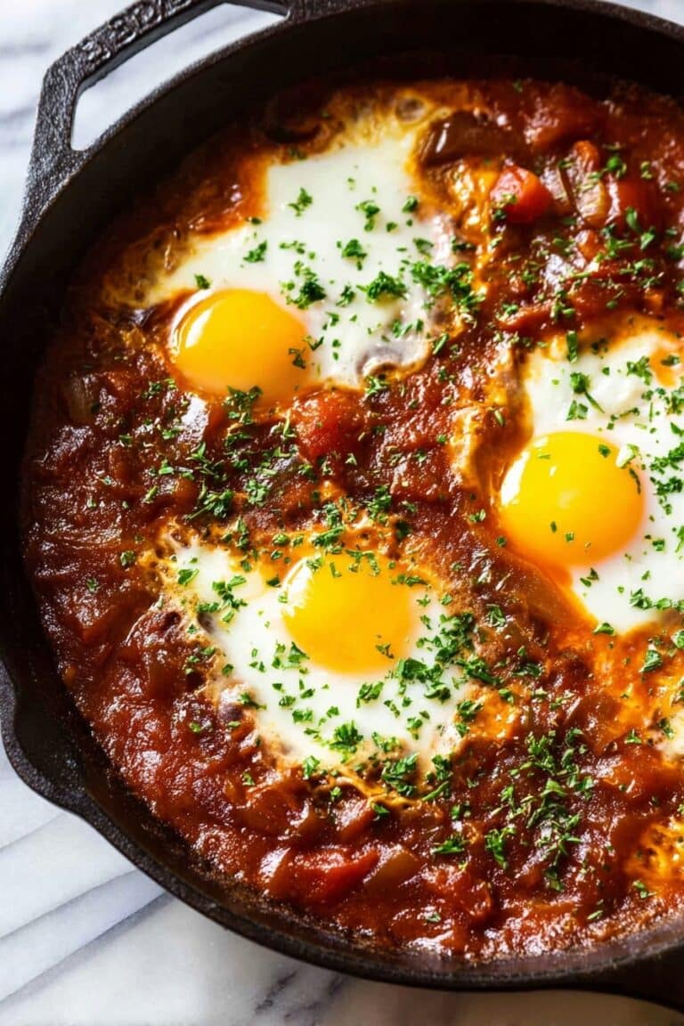 Shakshuka with Baked Eggs and Spiced Tomato Sauce Recipe