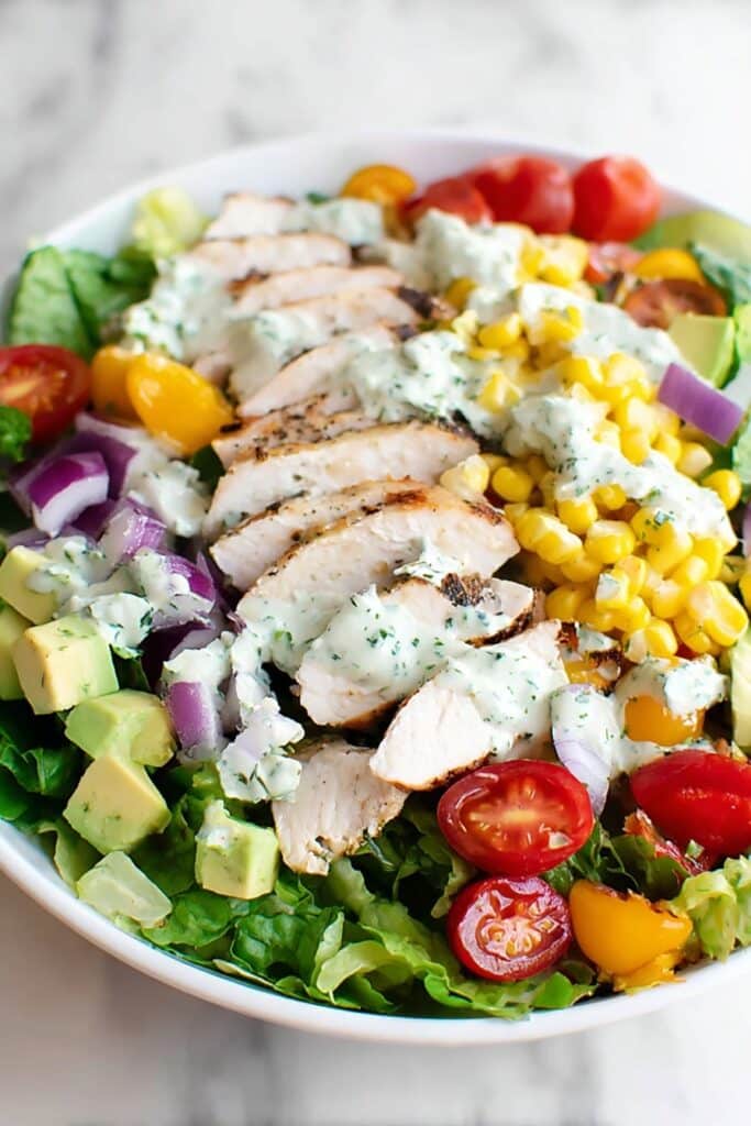 Healthy Cobb Salad with Buttermilk Ranch Dressing Recipe