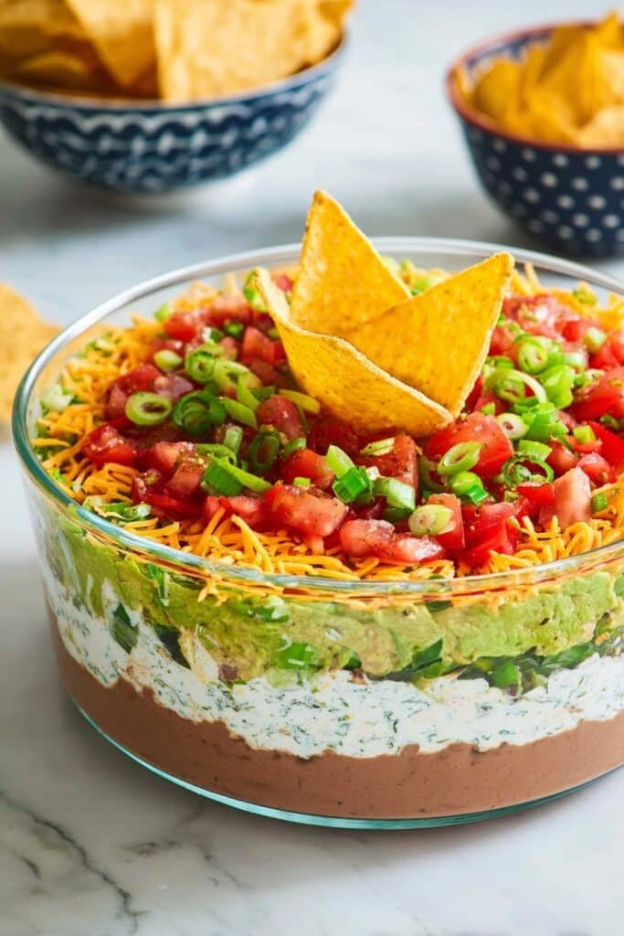 Easy 7 Layer Dip with Guacamole Recipe