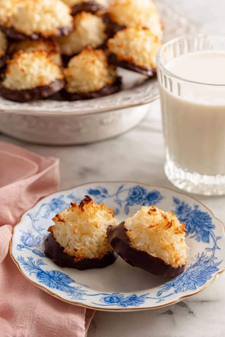 Chocolate-Dipped Coconut Macaroons Recipe