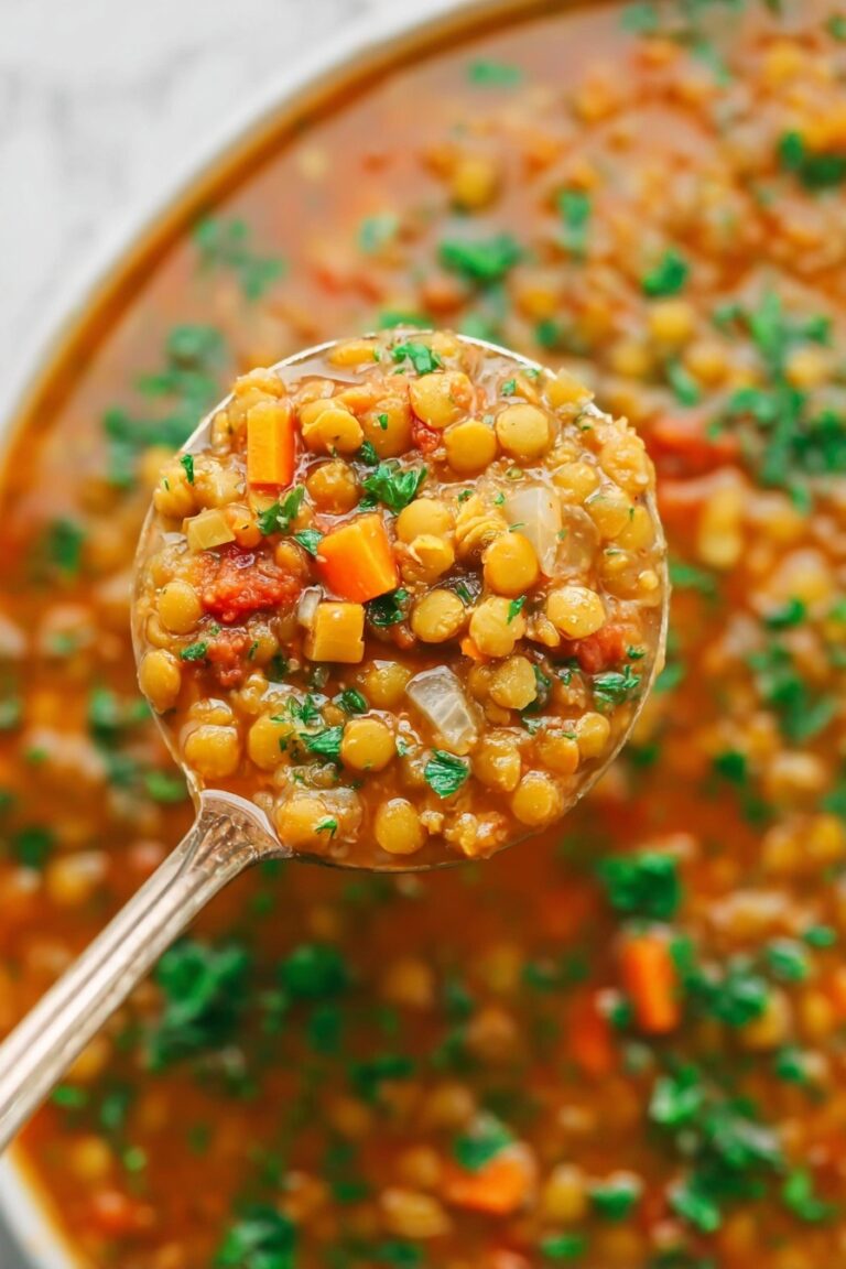 Creamy Lentil Soup with Spinach and Spices Recipe