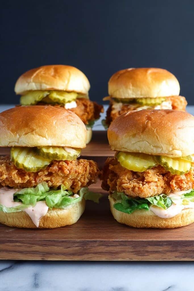 Fried Chicken Sliders with Sriracha Aioli Recipe