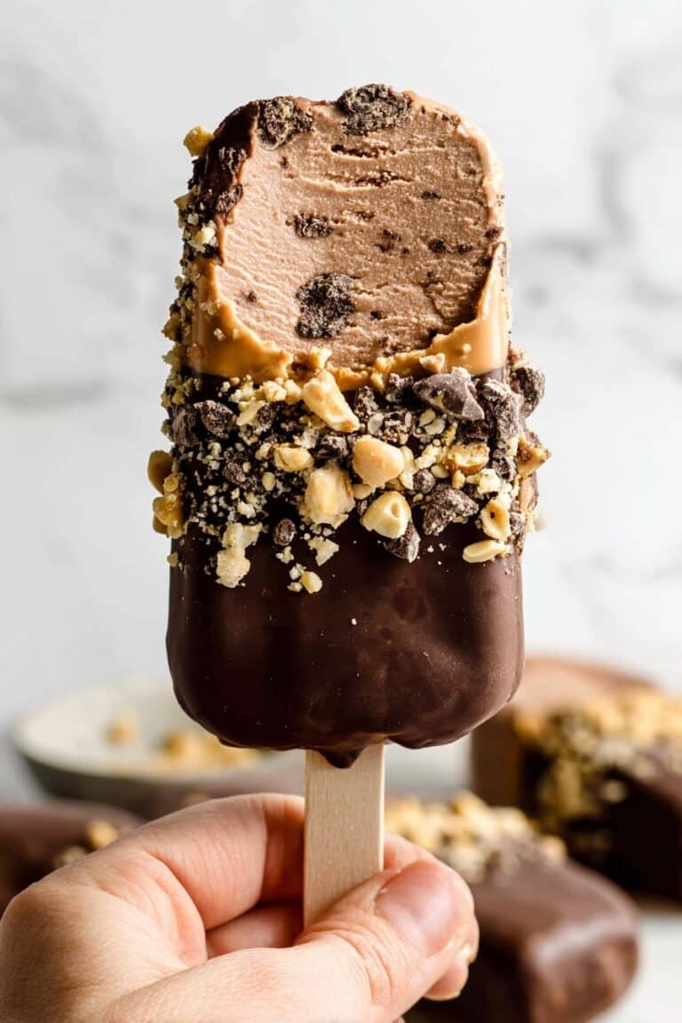 Chocolate Peanut Butter Cottage Cheese Ice Cream Bars Recipe