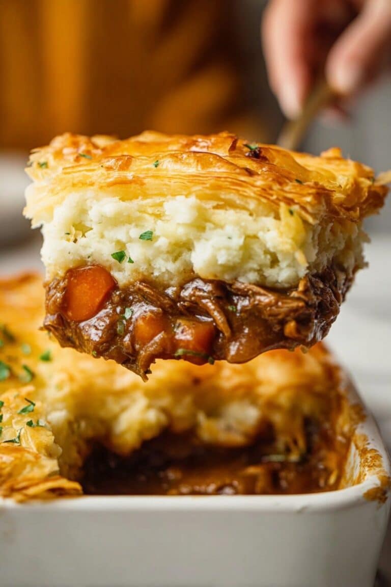 Steak and Guinness Pie with Mashed Potatoes Recipe
