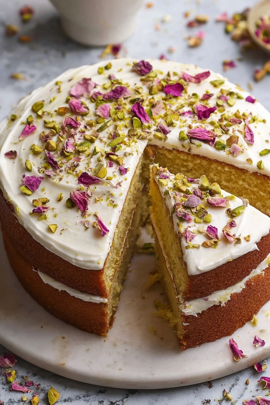 Persian Love Cake with Rose and Lemon Recipe