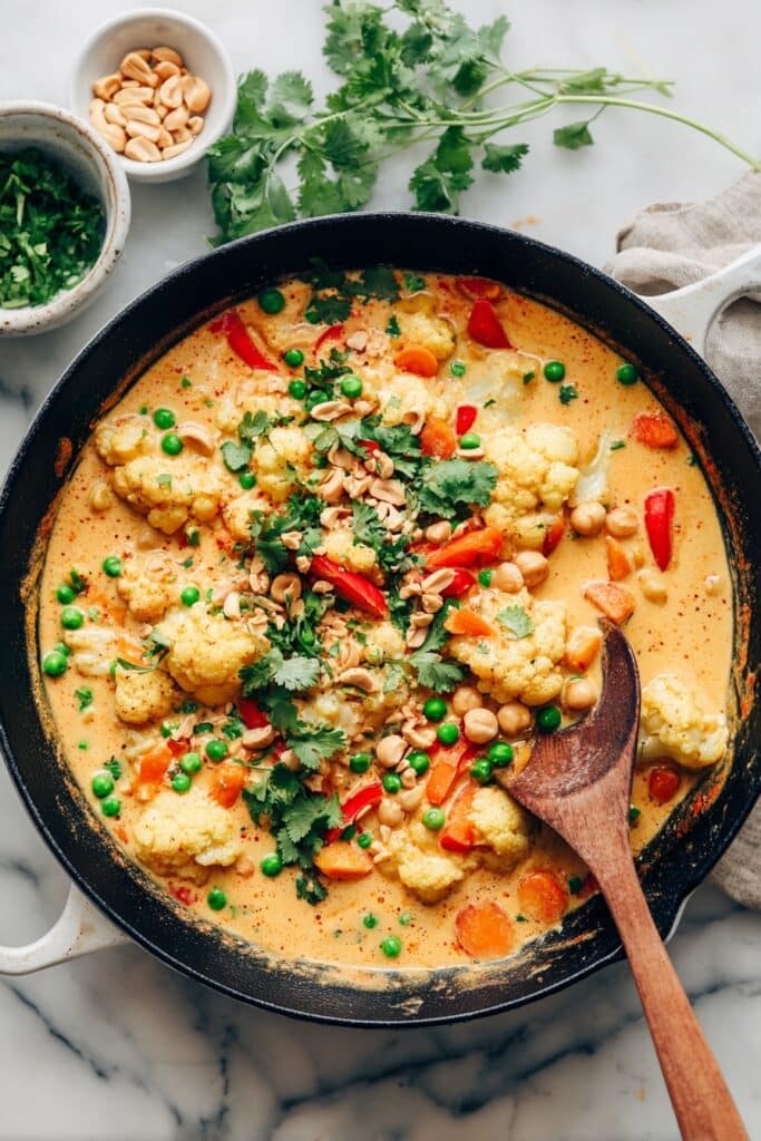 Thai Peanut Coconut Cauliflower Curry Recipe