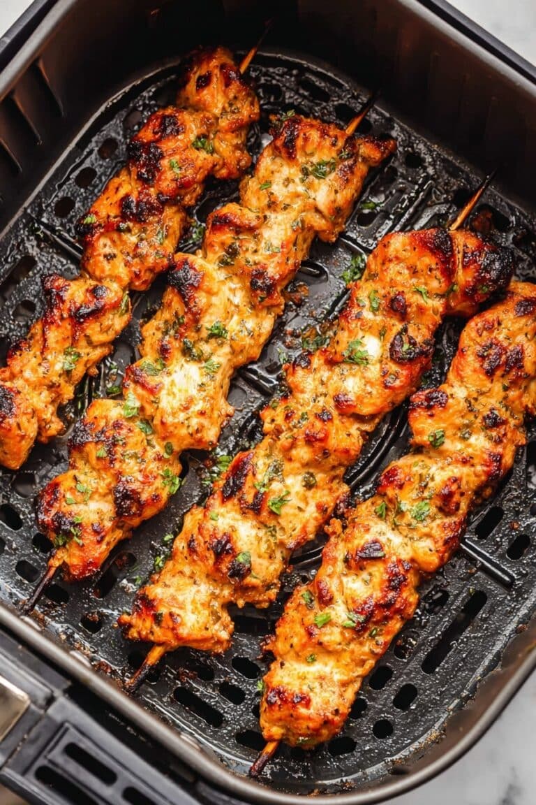 Air Fryer Garlic Parmesan Chicken Skewers Recipe