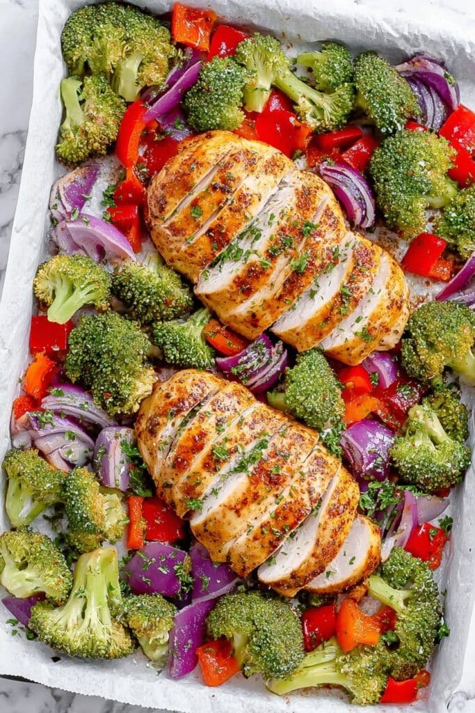 Sheet Pan Baked Chicken Breast with Veggies Recipe